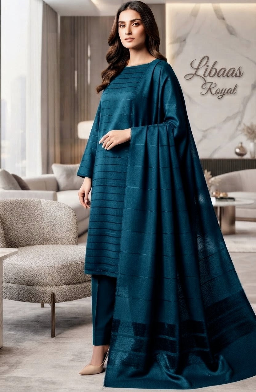 3-Piece Alpine Marina Velvet Outfit – Unstitched