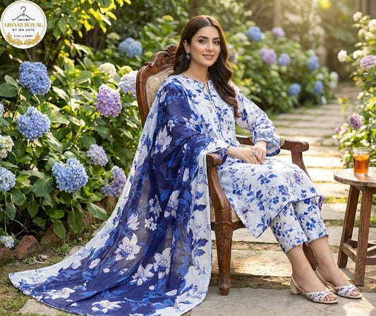 ✨ Exquisite 3-Piece Lawn Ensemble – Baroque Collection ✨