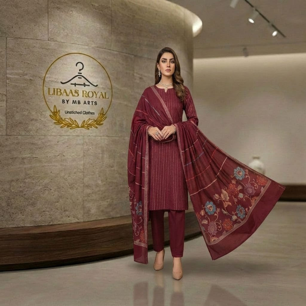 Premium 3-Piece Lawn Barosha Ensemble