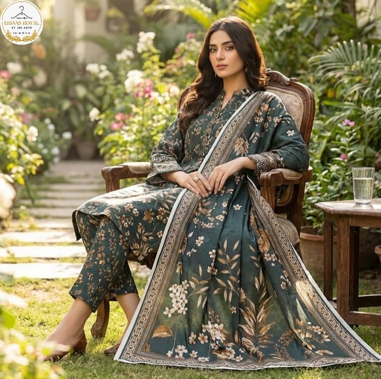 ✨ Exquisite 3-Piece Lawn Ensemble – Baroque Collection ✨