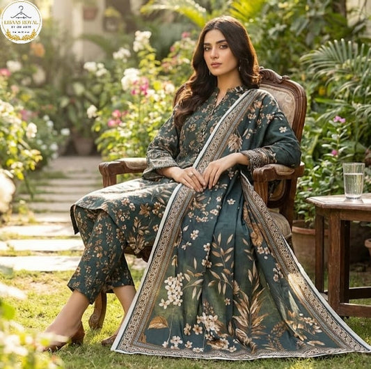 ✨ Exquisite 3-Piece Lawn Ensemble – Baroque Collection ✨