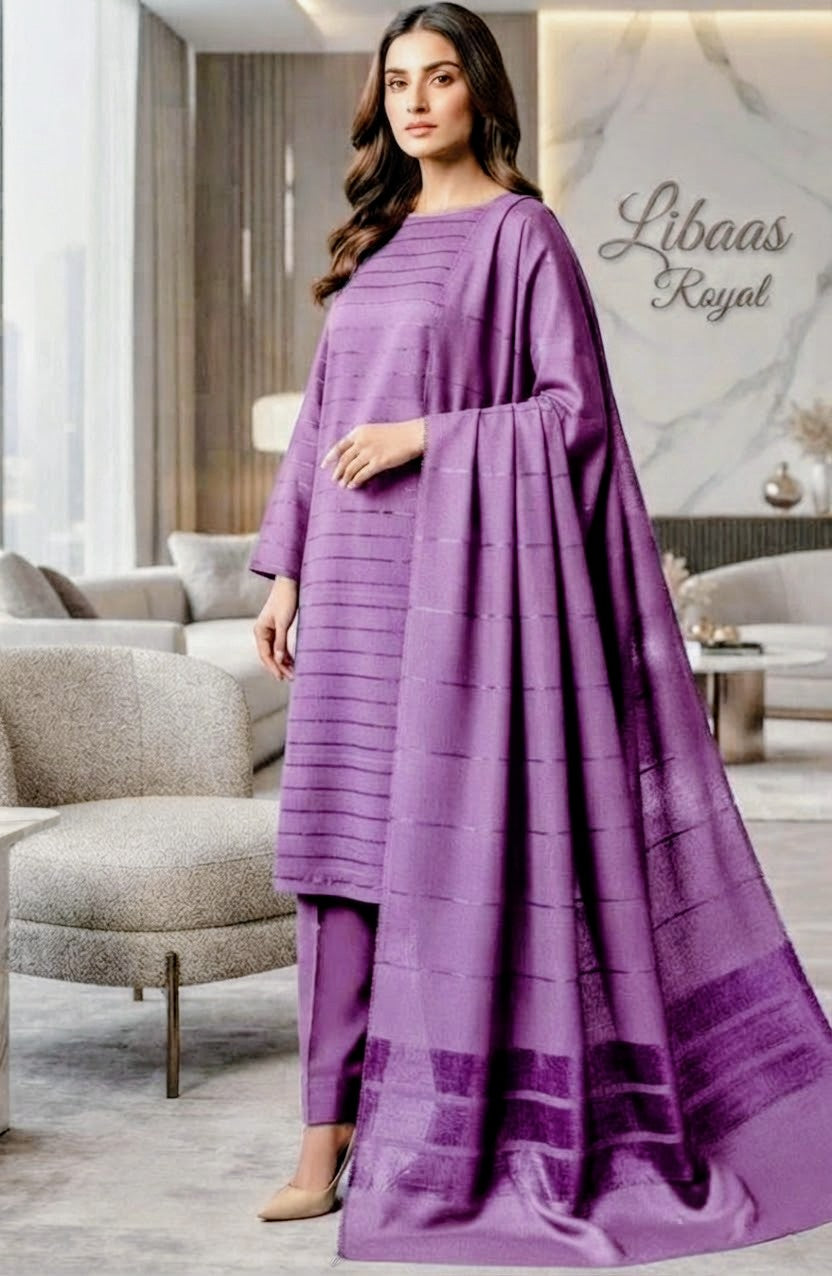 3-Piece Alpine Marina Velvet Outfit – Unstitched