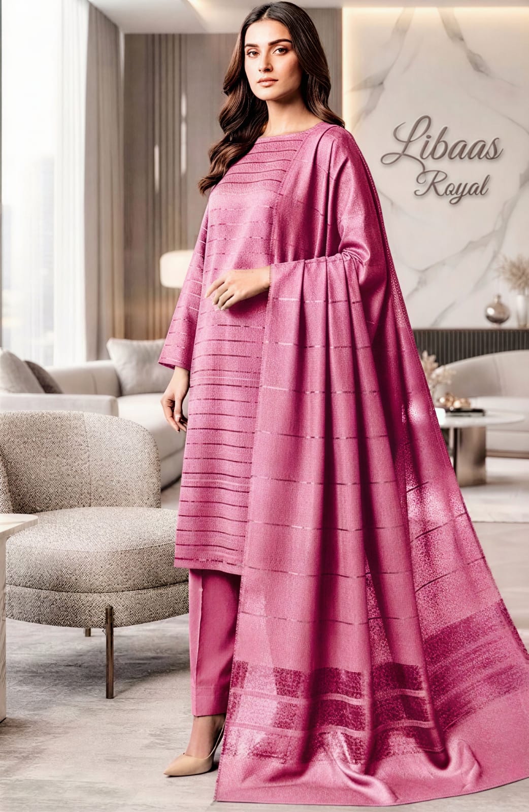 3-Piece Alpine Marina Velvet Outfit – Unstitched